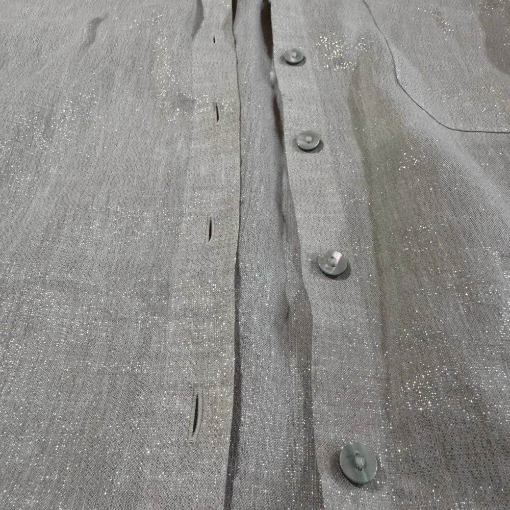 Chico's Cream Notched Collar Button Down Shirt - Picture 11 of 11